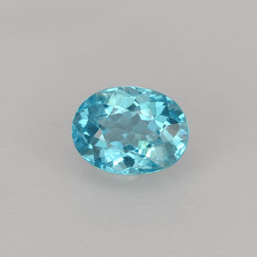 1,01 ctw natürlicher blauer Apatit, Oval Schliff, VVS-VS