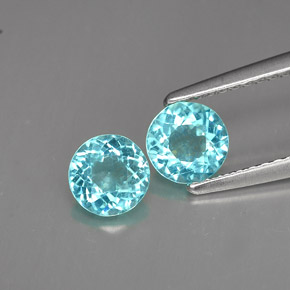  ct natürliche blauer Apatit-Edelsteine, Rundschliff, VS