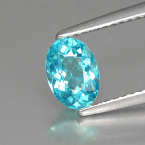 0,89 ctw natürlicher blauer Apatit, Oval Schliff, VVS-VS