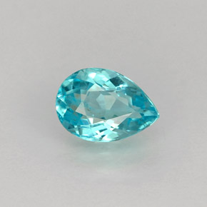 0,76 ctw natürlicher blauer Apatit, Birnenform, VS