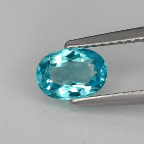 0,88 ctw natürlicher blauer Apatit, Oval Schliff, VS