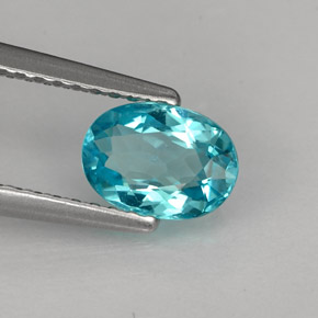 0,88 ctw natürlicher blauer Apatit, Oval Schliff, VS