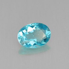 0,88 ctw natürlicher blauer Apatit, Oval Schliff, VS