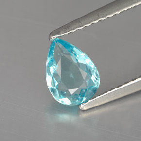 0,75 ctw natürlicher blauer Apatit, Birnenform, VVS-VS
