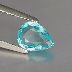 0,75 ctw natürlicher blauer Apatit, Birnenform, VVS-VS