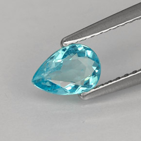 0,57 ctw natürlicher blauer Apatit, Birnenform, VS