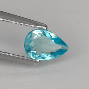 0,57 ctw natürlicher blauer Apatit, Birnenform, VS