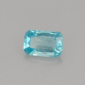 0,76 ctw natürlicher blauer Apatit, Smaragdschliff, VS