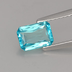 1,02 ctw natürlicher blauer Apatit, Smaragdschliff, VS