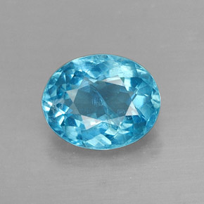 1,56 ctw natürlicher blauer Apatit, Oval Schliff, SI