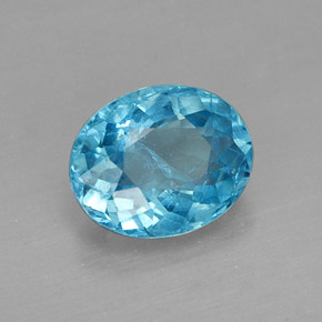 1,56 ctw natürlicher blauer Apatit, Oval Schliff, SI