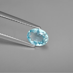 0,72 ctw natürlicher blauer Apatit, Oval Schliff, VVS-VS