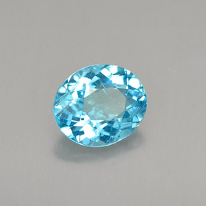 1,02 ctw natürlicher blauer Apatit, Oval Schliff, VS