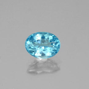 0,96 ctw natürlicher blauer Apatit, Oval Schliff, VS