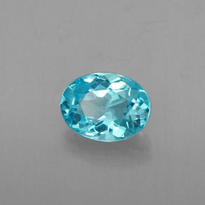 0,64 ctw natürlicher blauer Apatit, Oval Schliff, VVS-VS