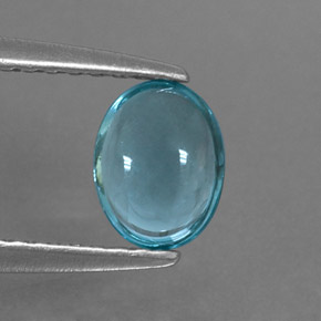 0,56 ctw natürlicher blauer Apatit, Oval Schliff, Transparent
