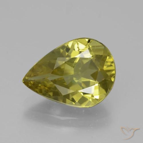 3.78ct Natürlicher Mittelgelb Apatit, Birnenform, VS-SI