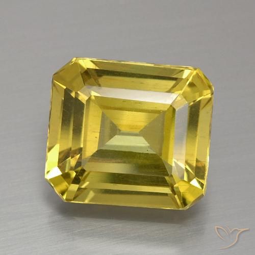 4.42ct Natürlicher Golden Apatit, Smaragdschliff, VS