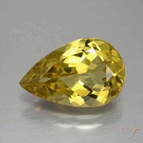 4.13ct Natürlicher Erdiges Gold Apatit, Birnenform, VS