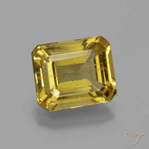 4.46ct Natürlicher Golden Apatit, Oktagonschliff, VS, Photo A