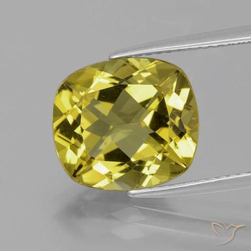 5.57ct Natürlicher Mittleres Gold Apatit, Kissen, VS
