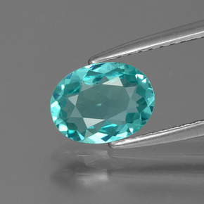 1,08 ctw natürlicher blauer Apatit, Oval Schliff, VS