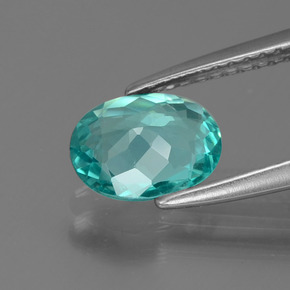 1,08 ctw natürlicher blauer Apatit, Oval Schliff, VS