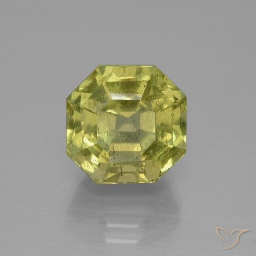7.64ct Natürlicher grünlich-gelb Apatit, Smaragdschliff, VS-SI