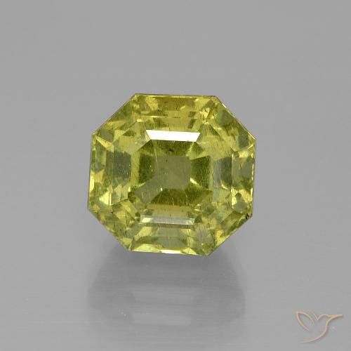 7.77ct Natürlicher grün-gelb Apatit, Smaragdschliff, VS-SI