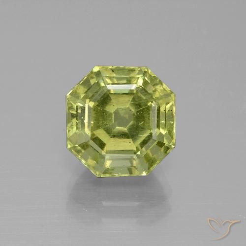 4.70ct Natürlicher Mittelgelb Apatit, Smaragdschliff, VS-SI