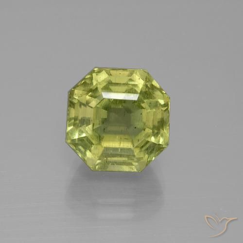 5.75ct Natürlicher Mittelgelb Apatit, Smaragdschliff, VS-SI