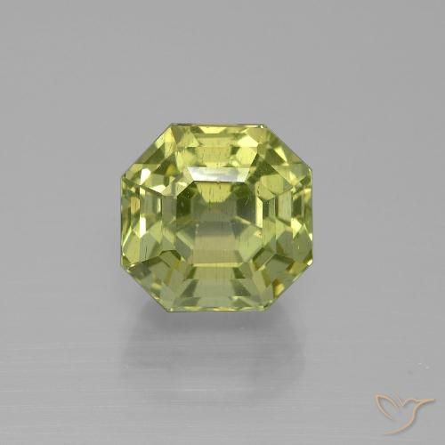 5.48ct Natürlicher Mittelgelb Apatit, Smaragdschliff, VS