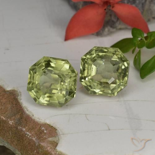6.98 ct natürliche gelblich-grün Apatit-Edelsteine, Oktagonschliff, VS-SI