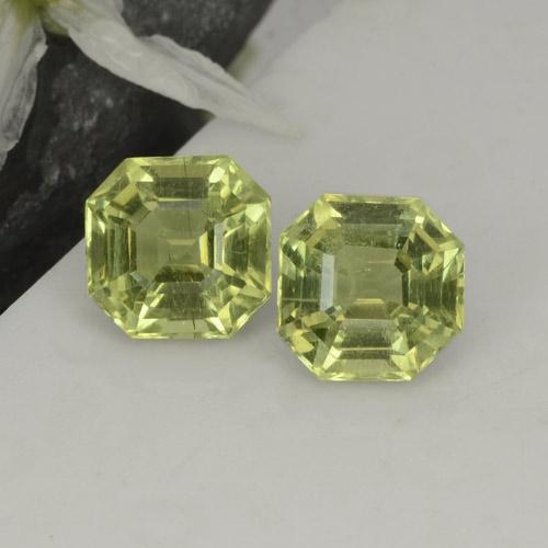 4.73 ct natürliche gelb-grün Apatit-Edelsteine, Smaragdschliff, VS