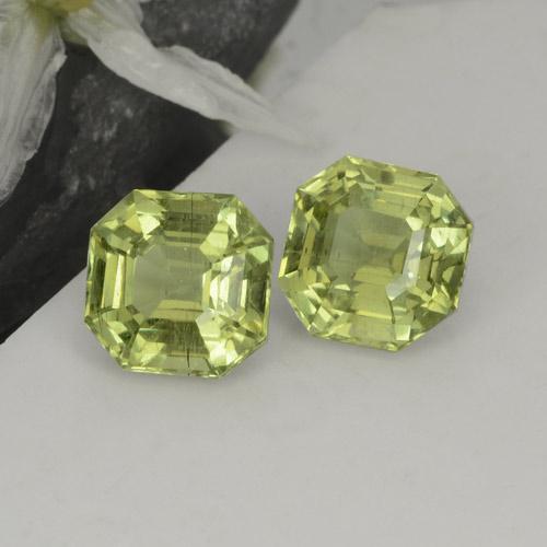 4.73 ct natürliche gelb-grün Apatit-Edelsteine, Smaragdschliff, VS