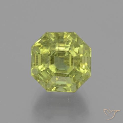5.76ct Natürlicher gelblich-grün Apatit, Smaragdschliff, VS