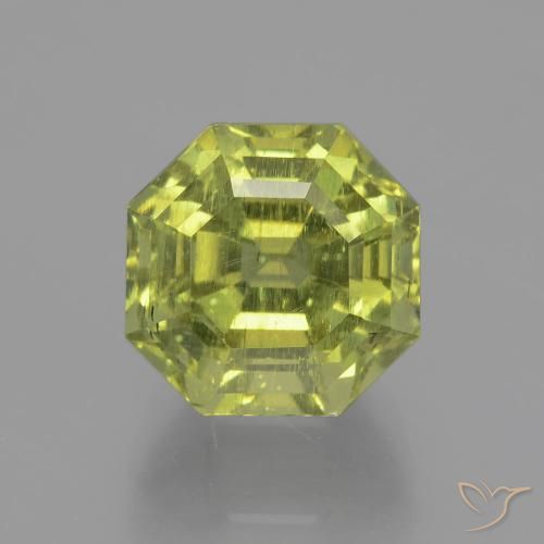 7.63ct Natürlicher gelblich-grün Apatit, Smaragdschliff, VS-SI