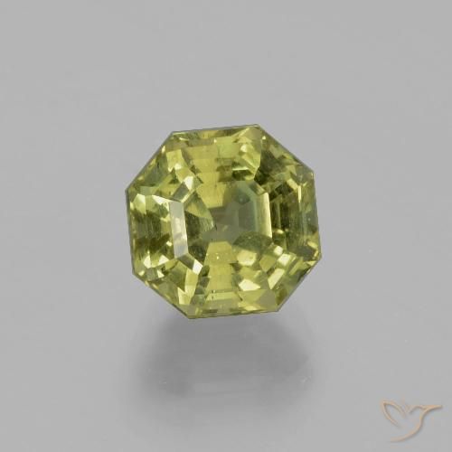 3.76ct Natürlicher Warmes Erdgrün Apatit, Smaragdschliff, VS