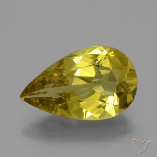 4.73ct Natürlicher Mittelgelb Apatit, Birnenform, VS