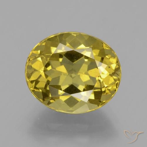 4.70ct Natürlicher Mittelgelb Apatit, Oval, VS