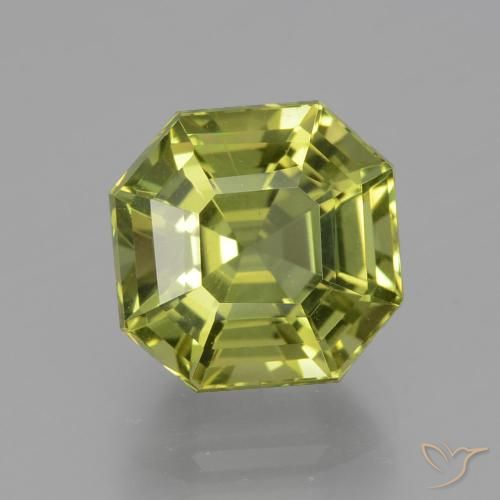 4.35ct Natürlicher gelblich-grün Apatit, Smaragdschliff, VS