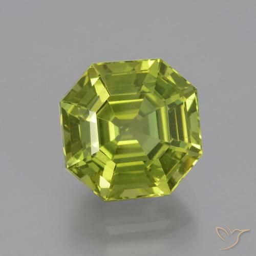 5.95ct Natürlicher Olivgrün Apatit, Smaragdschliff, VS