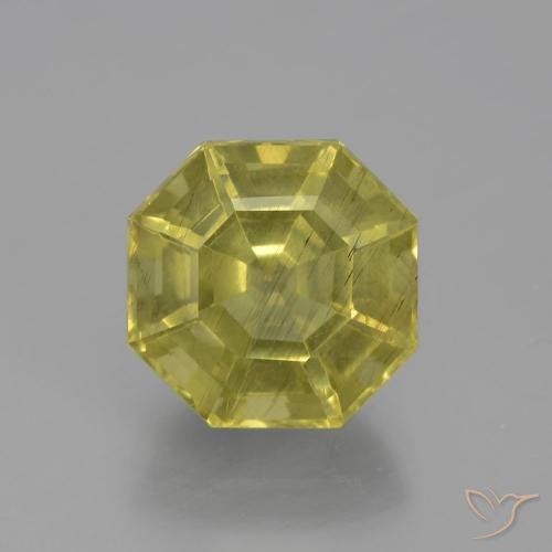 4.69ct Natürlicher Mittelgelb Apatit, Smaragdschliff, VS