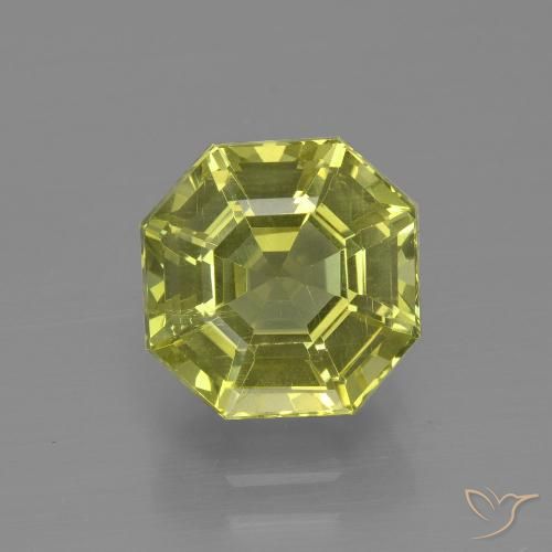 3.74ct Natürlicher grünlich-gelb Apatit, Smaragdschliff, VS