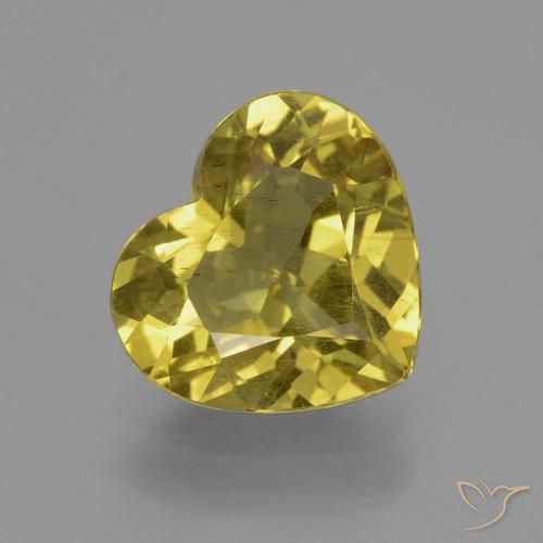 3.93ct Natürlicher Mittelgelb Apatit, Herz, VS