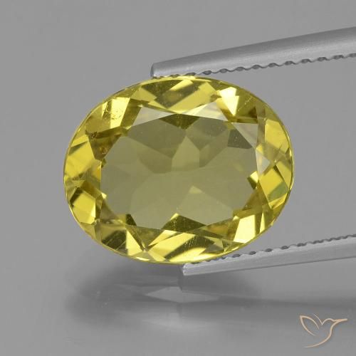 4.14ct Natürlicher Dunkel gelb Apatit, Oval, VS