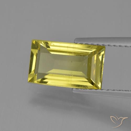 2.38ct Natürlicher hellgelb Apatit, Baguette, VS-SI