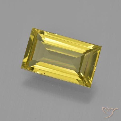 3.41ct Natürlicher Mittelgelb Apatit, Baguette, VS