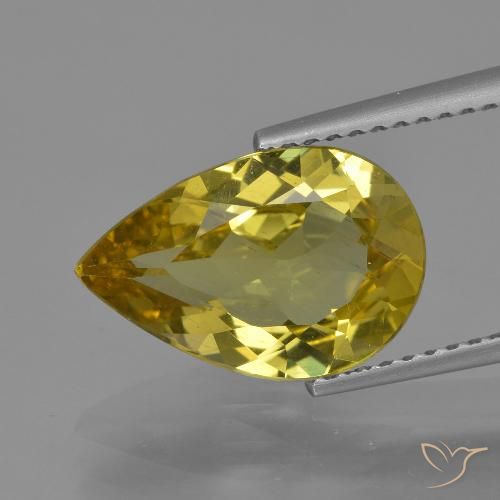 3.32ct Natürlicher Dijon Gelb Apatit, Birnenform, VS