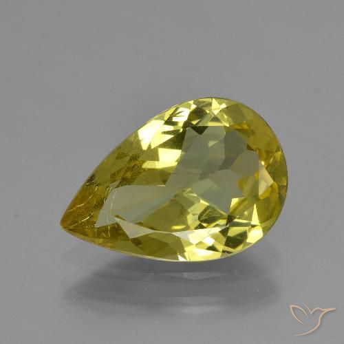 3.12ct Natürlicher Mittelgelb Apatit, Birnenform, VS-SI